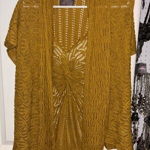 Mustard Open Knit Cardigan